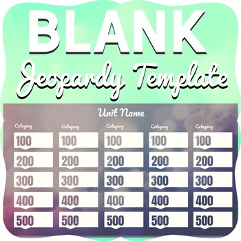 Preview of Blank Jeopardy Game Google Slides 100% Editable