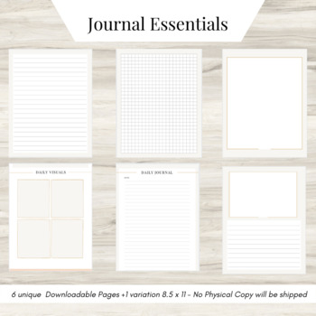 Preview of Blank Journal Pages, Bullet Journal templates, Grid Sheets, Visual Journaling