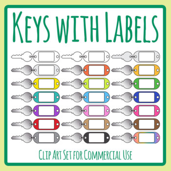 Key Ring / Keyring / Key Chain / Blank Tag Templates Clip Art / Clipart