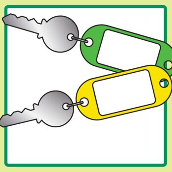 Key Ring / Keyring / Key Chain / Blank Tag Templates Clip Art / Clipart