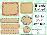 Blank Labels - Paper Bag Theme