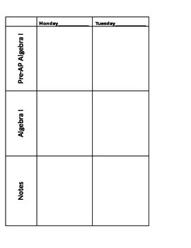 Preview of Blank Lesson Plan Template