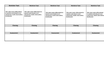 Preview of Blank Lesson Plan Template (editable)