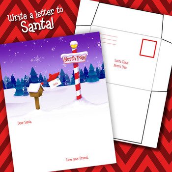 Preview of Blank Letter to Santa Plus Envelope Template