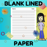 Blank Lined Paper Stories Free Write Brain Break Classwork
