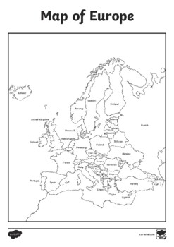 Blank Map Template of Europe by TWINKL TEACHERS | TpT