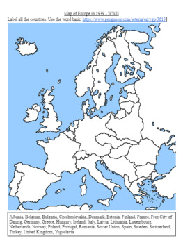 blank map of europe before world war 1
