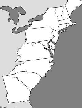 Preview of Blank Map of the 13 Colonies