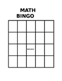 Blank Math Bingo Cards