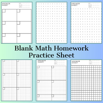 Preview of Blank Math Homework Practice Sheet #funtober