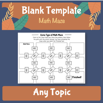 Preview of Blank Math Maze Template