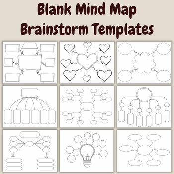 Preview of Blank Mind Map Brainstorming Templates Mind Map Layouts Graphic Organizers