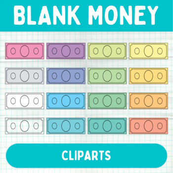 Preview of Blank Money Template Cliparts - Printable Cash Graphics - Commercial Use