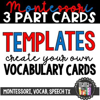 Preview of Blank Montessori-Style 3-Part Nomenclature Cards Template