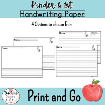 Preview of Kinder & 1st Handwriting Paper