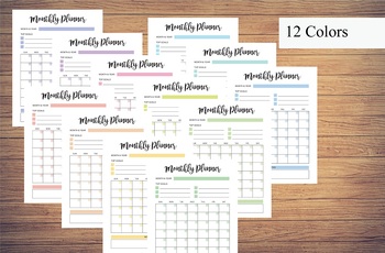 Preview of Blank Monthly Calendar Pages, Monthly Printable Desk Wall Calender Print Ready