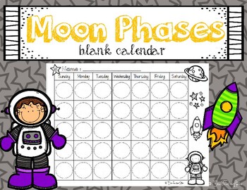 Preview of Blank Moon Phases Calendar Freebie