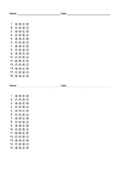 blank multiple choice bubble sheet answer documents