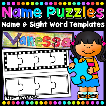 Preview of Blank Puzzle Templates for Names Sight Words And Pictures