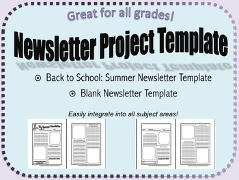 Summer Newsletter Worksheets Teaching Resources Tpt