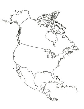 Preview of Blank North America, Central America and the Caribbean map