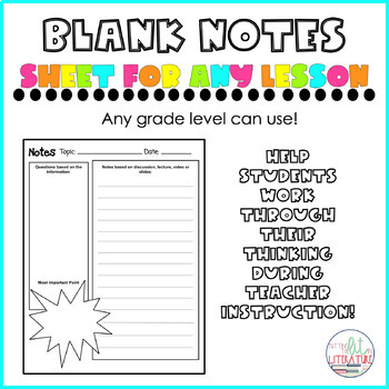 Preview of Blank Notes Template 