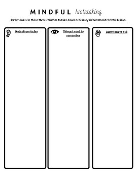 Blank Notetaking Sheet by Making a World of Difference | TPT