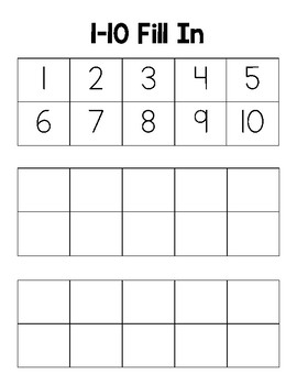 Blank Number Chart 1 50