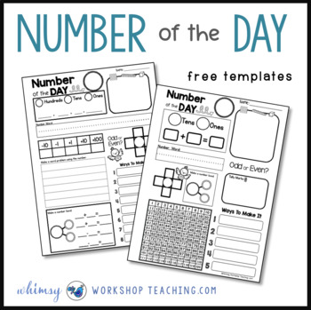Preview of Blank Number of the Day MATH FREE Templates