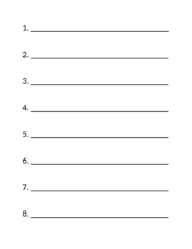 blank numbered list