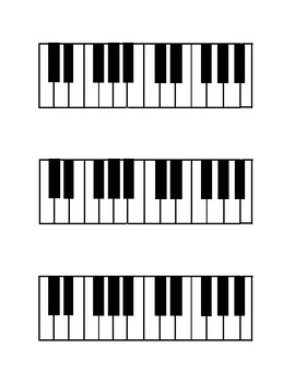 Blank Piano/Keyboard Worksheet by Taylor Martin | TPT