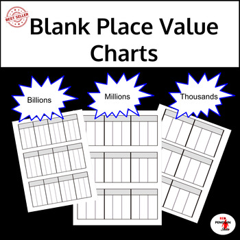 Blank Place Value Chart to Millions - Clip art