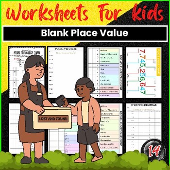 Preview of Blank Place Value Numbers Worksheets Apple Ten Frame Sheet