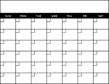 Blank Planning Calendar Template - Printable - by Kokos School Zone