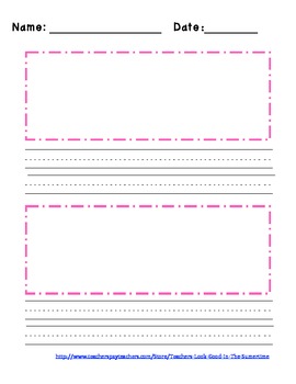 Primary Writing Paper With Picture Box Worksheets Teaching Resources Tpt