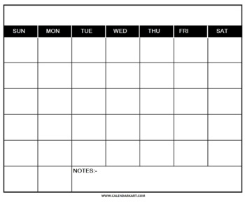 blank printable calendar template by martha sharma tpt