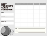 Blank Printable Classroom Weekly Schedules