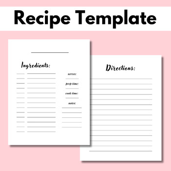Blank Recipe Book Template | Write Your Own Recipes by Lily Cloud