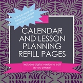 Blank Refill Pages for Lesson Planner or Calendar