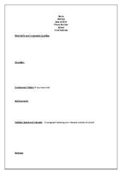 Preview of Blank Resume Template - ENGLISH