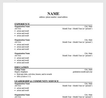 Preview of Blank Resume Template for Teachers - Ideal for Online Applications