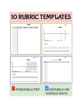 Preview of Blank Rubric Template (Editable in Google Docs)