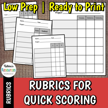 Preview of Blank Rubric for Quick Project Scoring