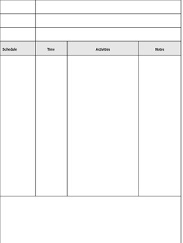Preview of Blank Schedule Template-Editable