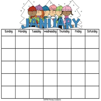 Blank School Calendars by Third Grade Whimsy | Teachers Pay Teachers