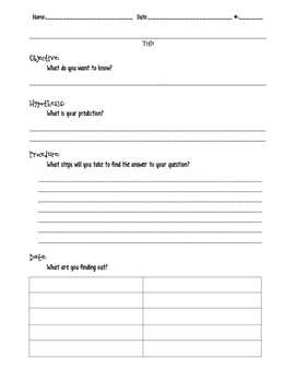Blank Science Lab Experiment Template by Miss Dowling has Class | TpT