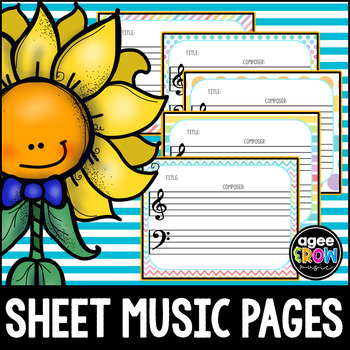 Preview of Blank Sheet Music (10) Music Center Activities - Rainbow, Composer, Classical