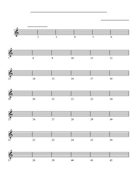 Preview of Blank Sheet Music - Treble Clef