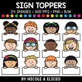 Blank Sign Kid Toppers Clipart