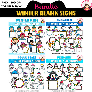 Preview of Blank Signs For Winter Clipart Bundle by Marie Clips